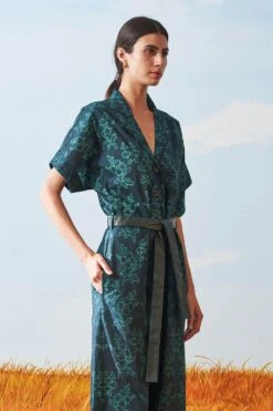 Ikai Teal Shibori Dyed Jumpsuit -Echo Clothing Store sh jmp 2107bl 4