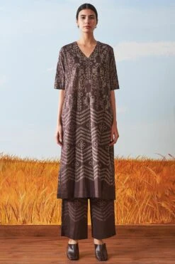 Ikai Cotton Shibori A Line Kurta