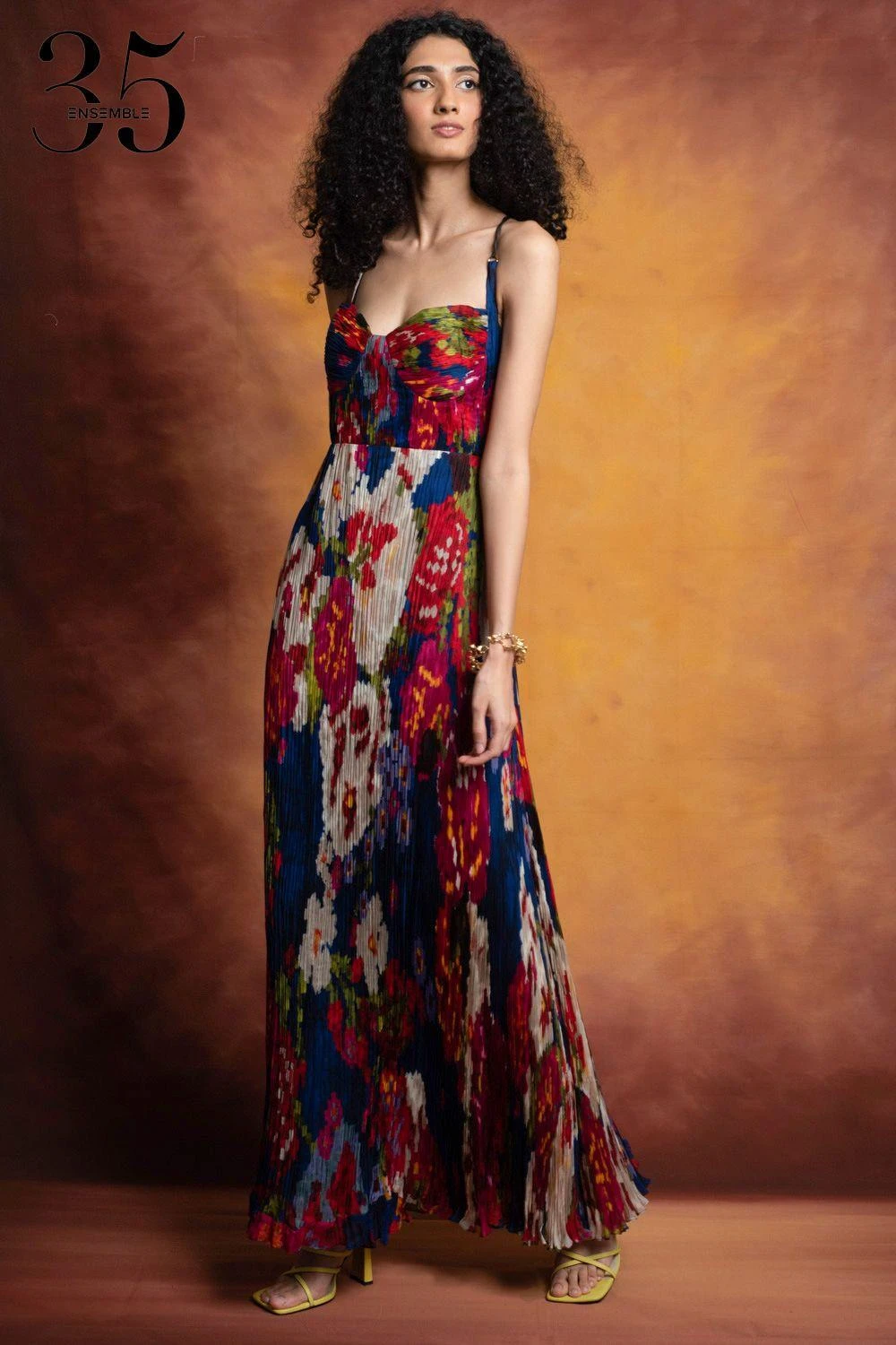 Saaksha & Kinni Blue Floral Printed Maxi Dress 2 Saaksha & Kinni Blue Floral Printed Maxi Dress - Image 2