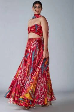 Saaksha & Kinni Pink Abstract Printed Dupatta