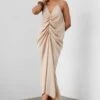 431-88 By Shweta Kapur Beige Satin Slip Dress