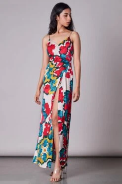 Saaksha & Kinni Ikat Print Overlap Dress