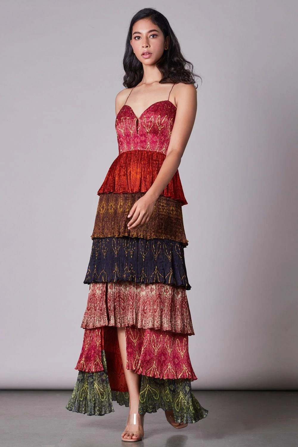 Saaksha & Kinni Six Tiered Slit Maxi Dress 1 Saaksha & Kinni Six Tiered Slit Maxi Dress