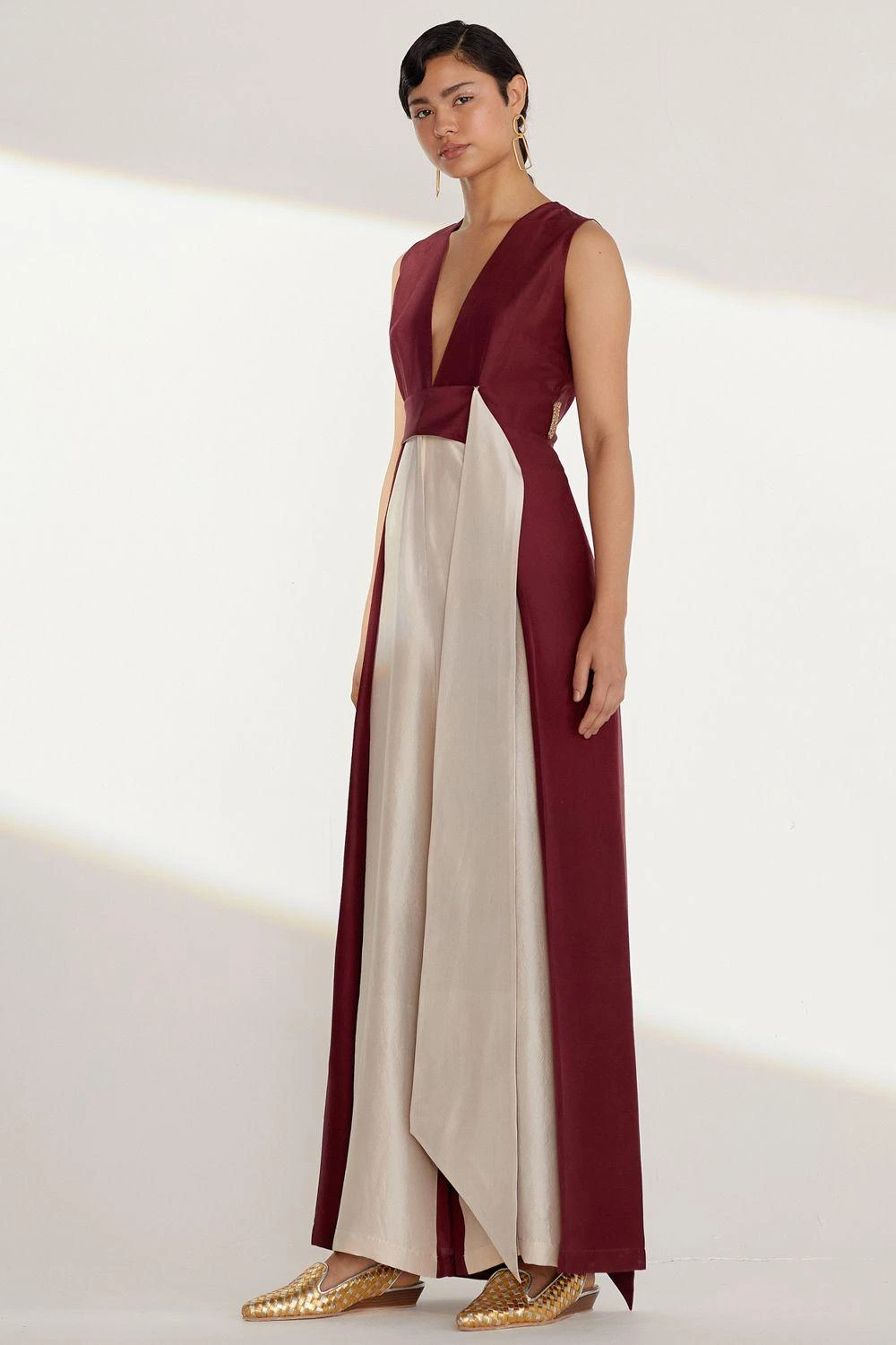 Twinkle Hanspal Colour Blocked Jumpsuit With Attached Belts 2 Twinkle Hanspal Colour Blocked Jumpsuit With Attached Belts - Image 2