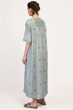 Ikai Sky Blue Yoke Gathered Dress -Echo Clothing Store tmk 1926 b 3