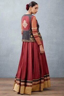 Torani Burgundy Bhagalpuri Printed Anarkali With A Jacket 11 Torani Burgundy Bhagalpuri Printed Anarkali With A Jacket -Echo Clothing Store tr 1309tg12 6