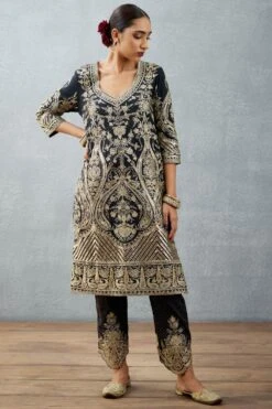 Torani Jet Black Printed Scarf 8 Torani Jet Black Printed Scarf -Echo Clothing Store tr 1309tg30 3