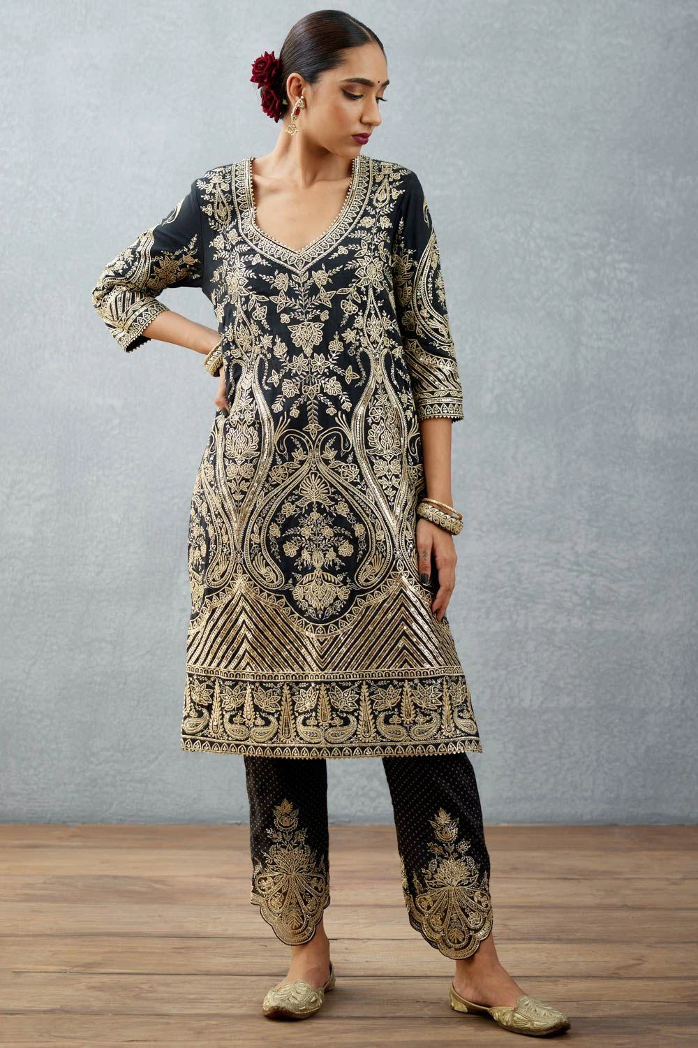 Torani Jet Black Printed Scarf 3 Torani Jet Black Printed Scarf - Image 3