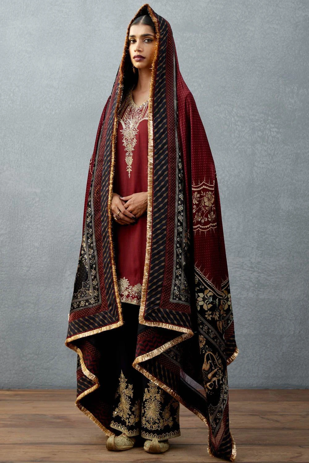 Torani Jet Black Bhagalpuri Printed Doshala 1 Torani Jet Black Bhagalpuri Printed Doshala