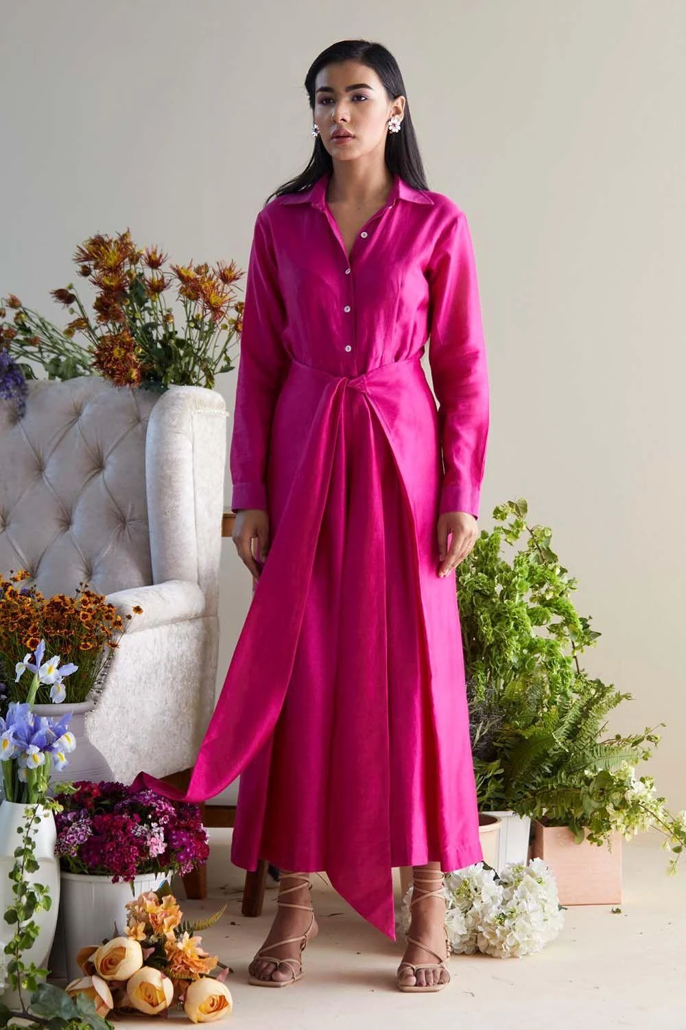 Twinkle Hanspal Fushcia Pleated Jumpsuit 3 Twinkle Hanspal Fushcia Pleated Jumpsuit - Image 3