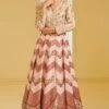 Varun Bahl Light Pink Chevron Kalidar Anarkali