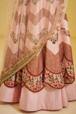 Varun Bahl Light Pink Chevron Kalidar Anarkali -Echo Clothing Store vbcw20lh 024 6