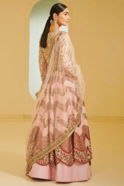 Varun Bahl Light Pink Chevron Kalidar Anarkali -Echo Clothing Store vbcw20lh 024 7