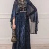 Tarun Tahiliani Indigo Chiffon Anarkali Set