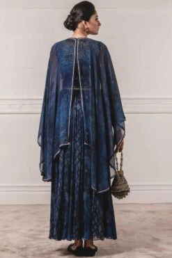 Tarun Tahiliani Indigo Chiffon Anarkali Set -Echo Clothing Store ww awt txp dl 2 cw 54 4